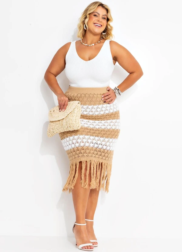 Marguerite - Saia Bege em Tricô 3