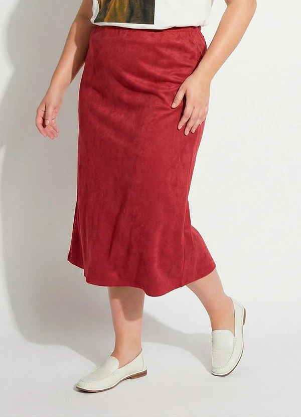 Marguerite - Saia Bordô em Malha Suede 4