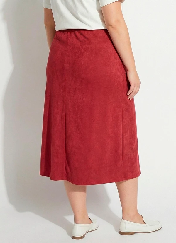 Marguerite - Saia Bordô em Malha Suede 5