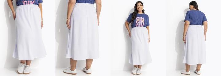 Saia Branca em Malha Texturizada