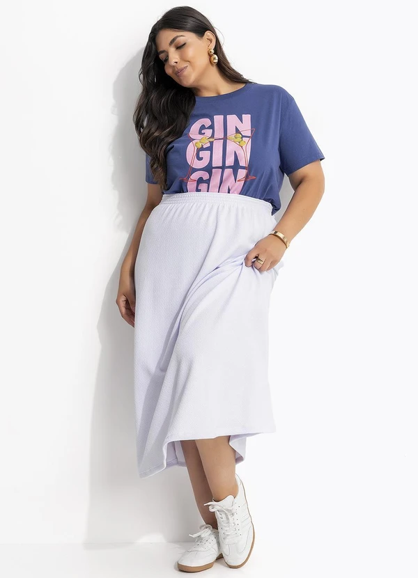 Marguerite - Saia Branca em Malha Texturizada 8