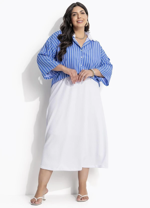 Marguerite - Saia Branca em Malha Texturizada 9