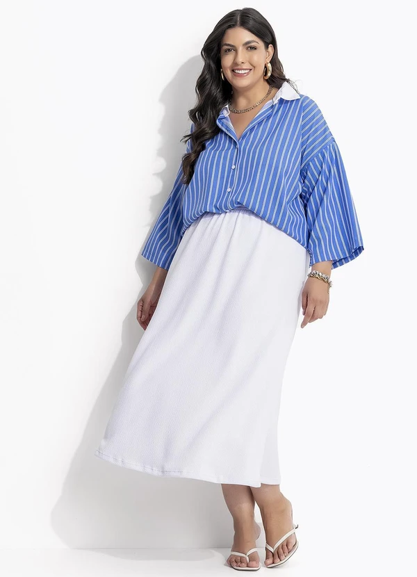 Marguerite - Saia Branca em Malha Texturizada 10