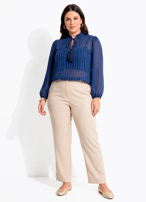 Quintess - Saia Cinza em Alfaiataria - QUINTESS