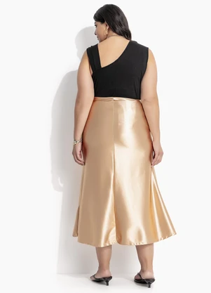 Marguerite - Saia Dourado em Malha com Elastano - MARGUERITE