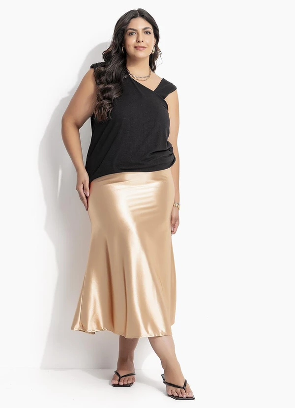 Marguerite - Saia Dourado em Malha com Elastano 5