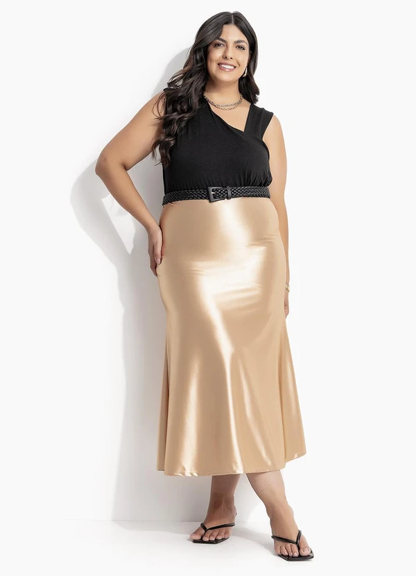 Marguerite - Saia Dourado em Malha com Elastano 6