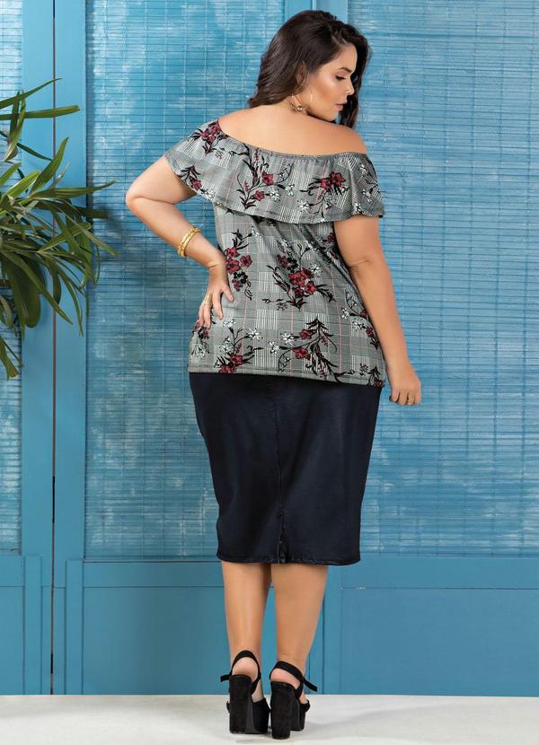 Marguerite - Saia em Cirrê Midi Plus Size Preta Marguerite 8