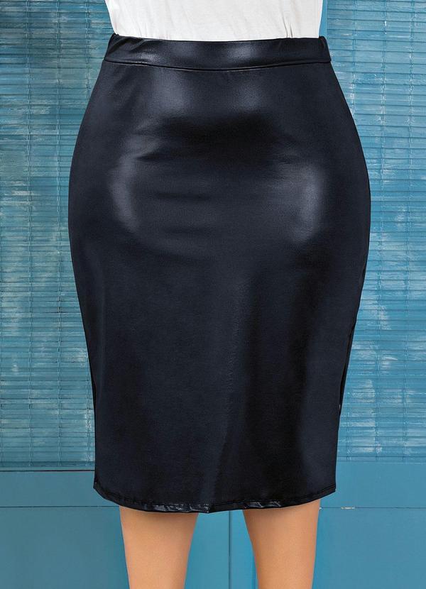 Marguerite - Saia em Cirrê Midi Plus Size Preta Marguerite 9