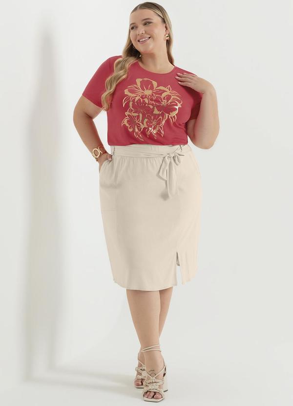 Cativa - Saia Feminina Midi Plus Size Off White 13