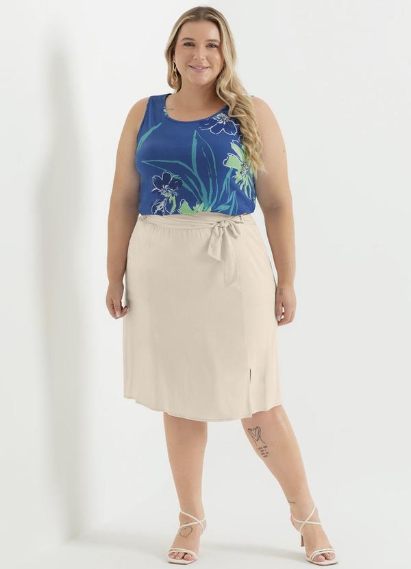 Cativa - Saia Feminina Midi Plus Size Off White 11