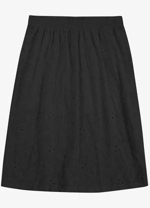 Secret Glam - Saia Feminina Plus Midi  Preto - SECRET GLAM