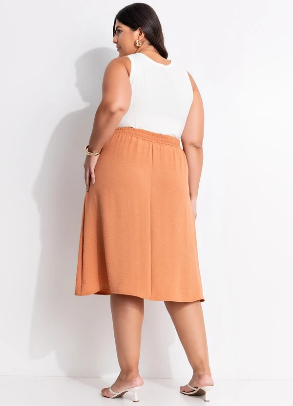 Marguerite - Saia Ferrugem em Crepe Plano 5