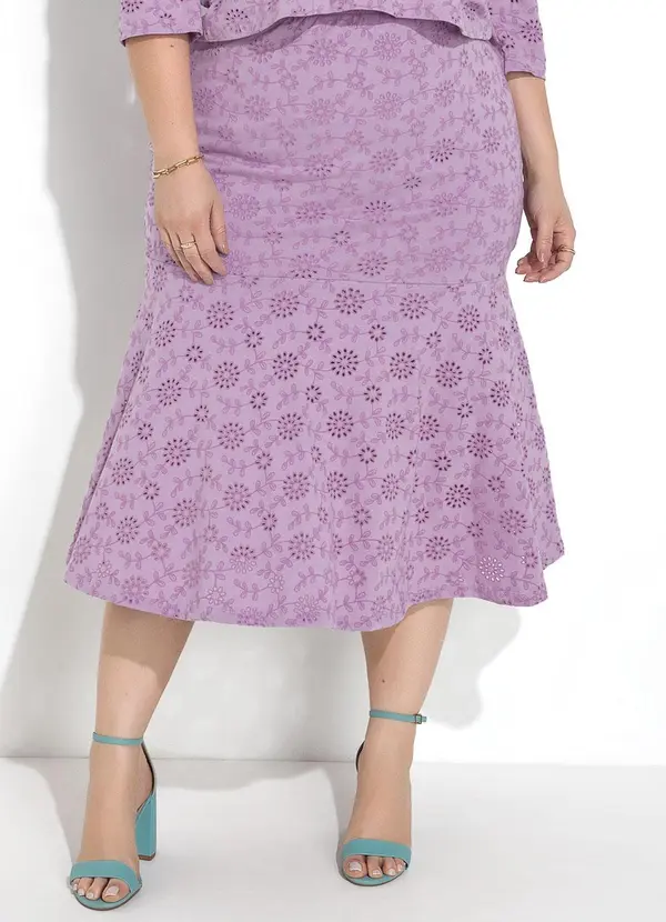 Marguerite - Saia Lilás em Malha Laise