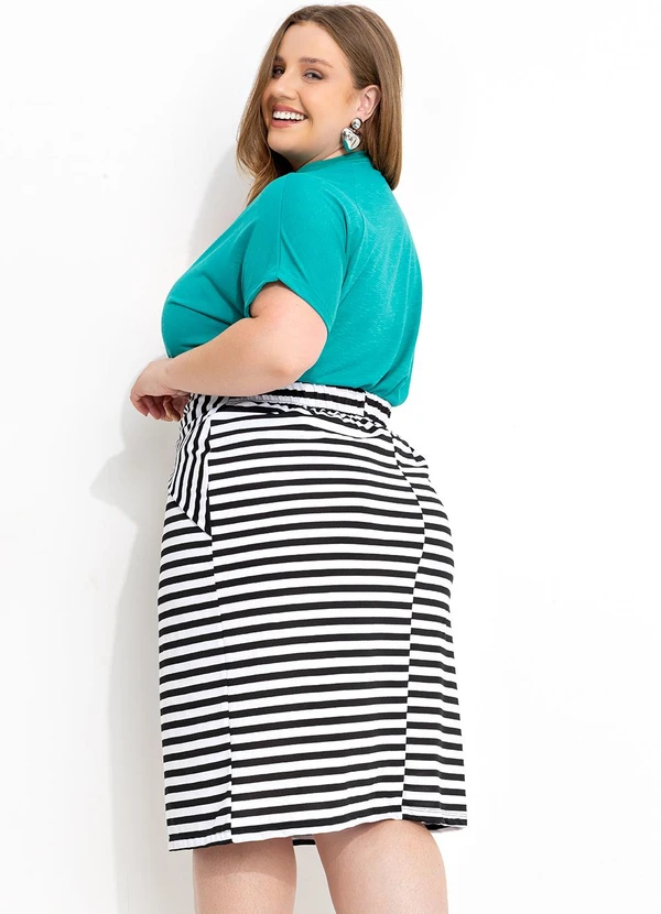 Marguerite - Saia Listrada Midi com Amarração 4