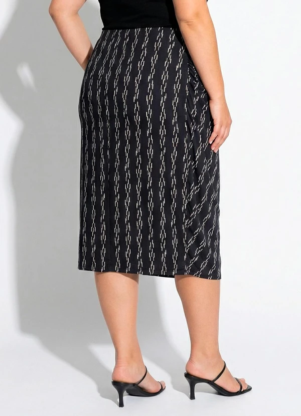 Marguerite - Saia Listrado Abstrato em Malha 2