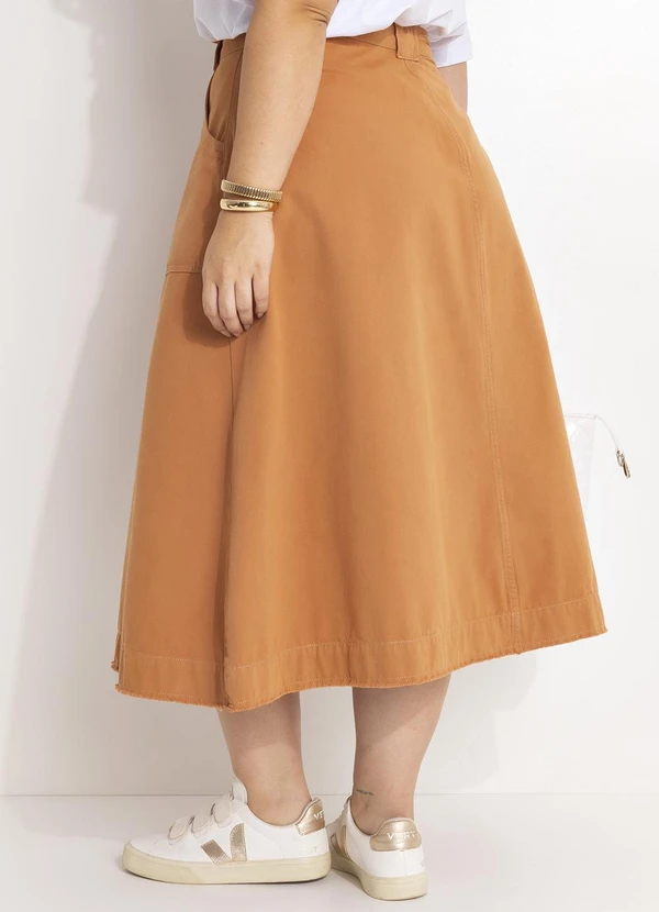 Marguerite - Saia Marrom Amendoado em Sarja 2