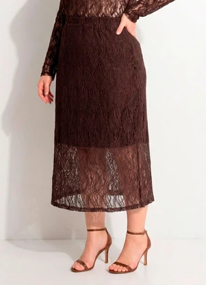 Marguerite - Saia Marrom em Renda - MARGUERITE