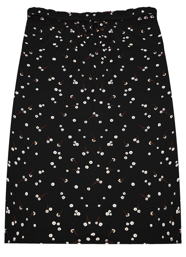 Secret Glam - Saia Mdi Estampada Feminina Preto 5