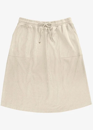 Secret Glam - Saia Midi com Bolso Plus Size Bege - SECRET GLAM