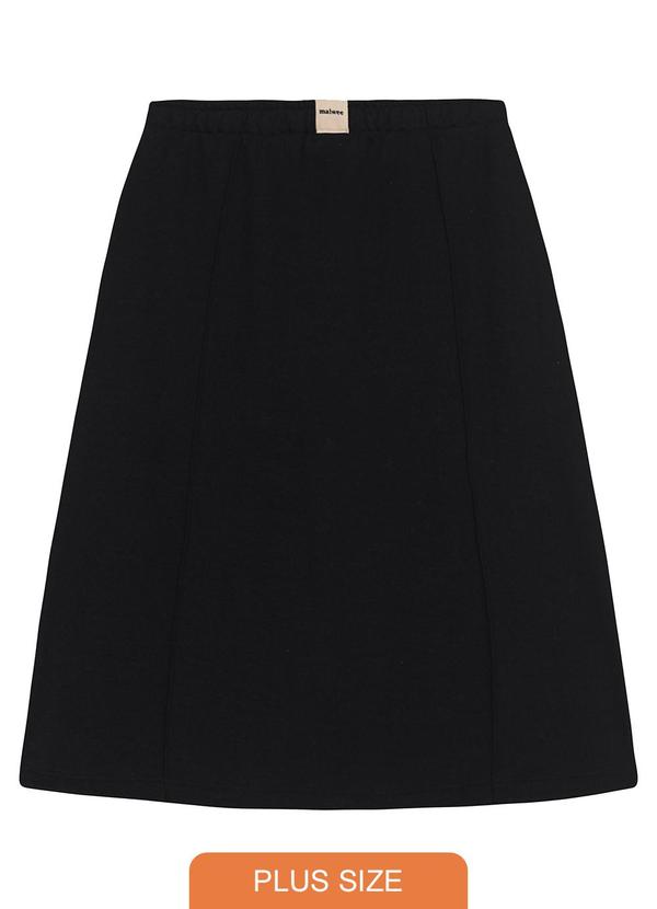 Malwee - Saia Midi em Moletom Plus Preto