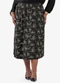 Secret Glam - Saia Midi Estampada Plus Size Vermelho - variação: Preto
