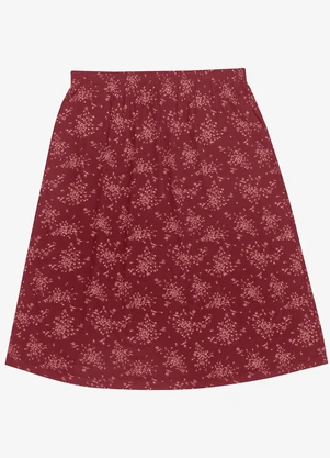 Secret Glam - Saia Midi Estampada Plus Size Vermelho - SECRET GLAM