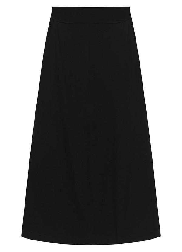 Malwee - Saia Mídi Evasê em Moletom Plus Preto 3