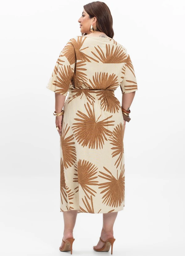 Secret Glam - Saia Midi Feminina Plus Size Bege 4