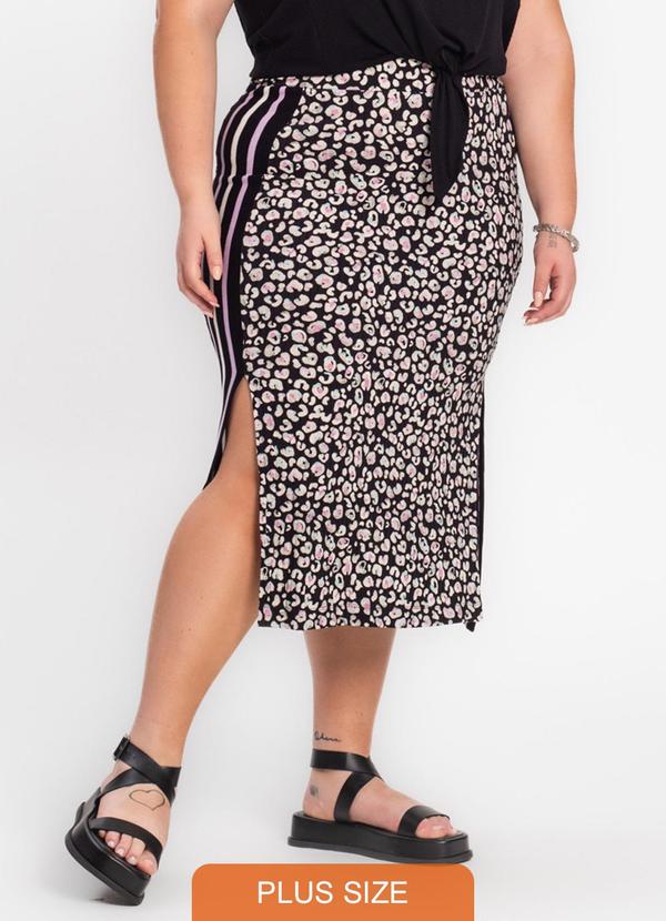 Secret Glam - Saia Midi Feminina Plus Size Preto 1