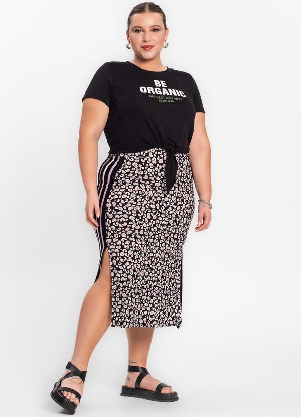 Secret Glam - Saia Midi Feminina Plus Size Preto 3