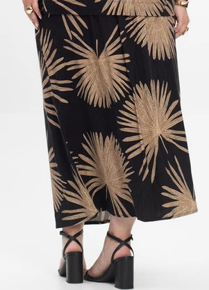 Secret Glam - Saia Midi Feminina Plus Size Preto - SECRET GLAM