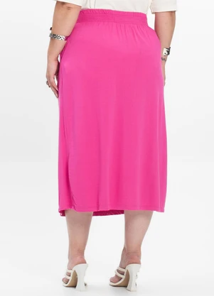 Secret Glam - Saia Midi Feminina Plus Size Rosa - SECRET GLAM