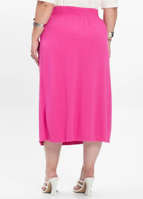 Secret Glam - Saia Midi Feminina Plus Size Rosa 3