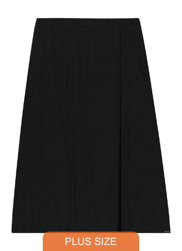 Rezzato - Saia Midi Fenda Plus Size Feminino Preto 1