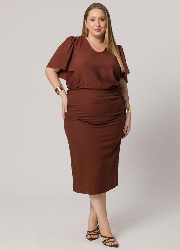 Lisamour - Saia Midi Lisa Marrom 2