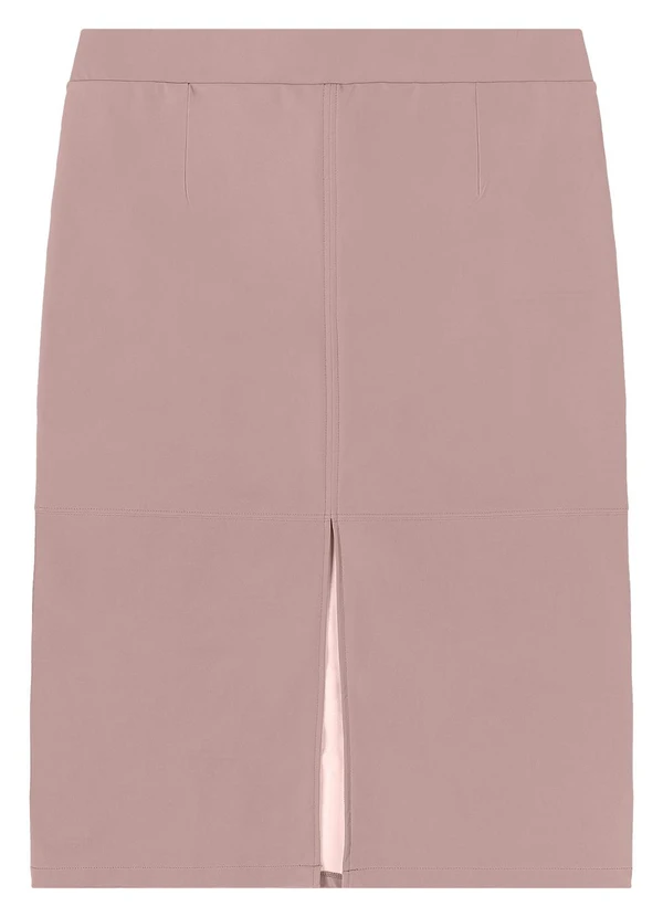 Secret Glam - Saia Midi Plus Size com Fenda Marrom 5