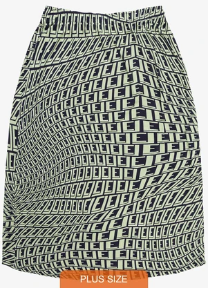 Infinita Cor - Saia Midi Plus Size Verde - INFINITA COR