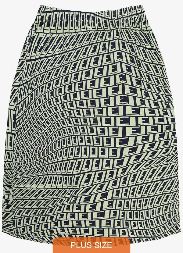 Infinita Cor - Saia Midi Plus Size Verde