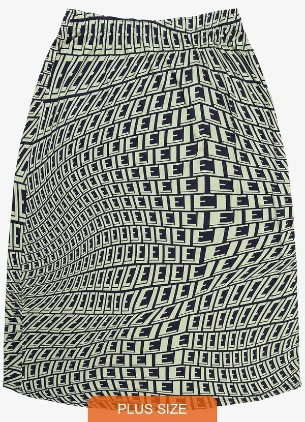Infinita Cor - Saia Midi Plus Size Verde
