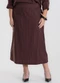 Secret Glam - Saia Midi Twill Plus Size Marrom - variação: Marrom