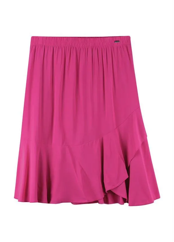 Maelle - Saia Plus Size com Babados Rosa 3