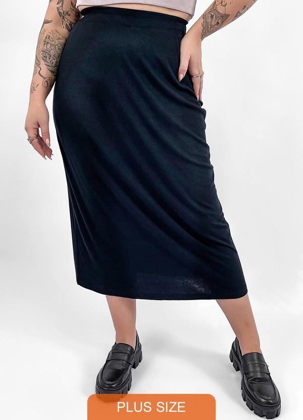 Miss Masy Plus - Saia Plus Size Luana Preto