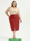 Cativa - Saia Plus Size Midi em Viscose Vermelho - variação: Vermelho