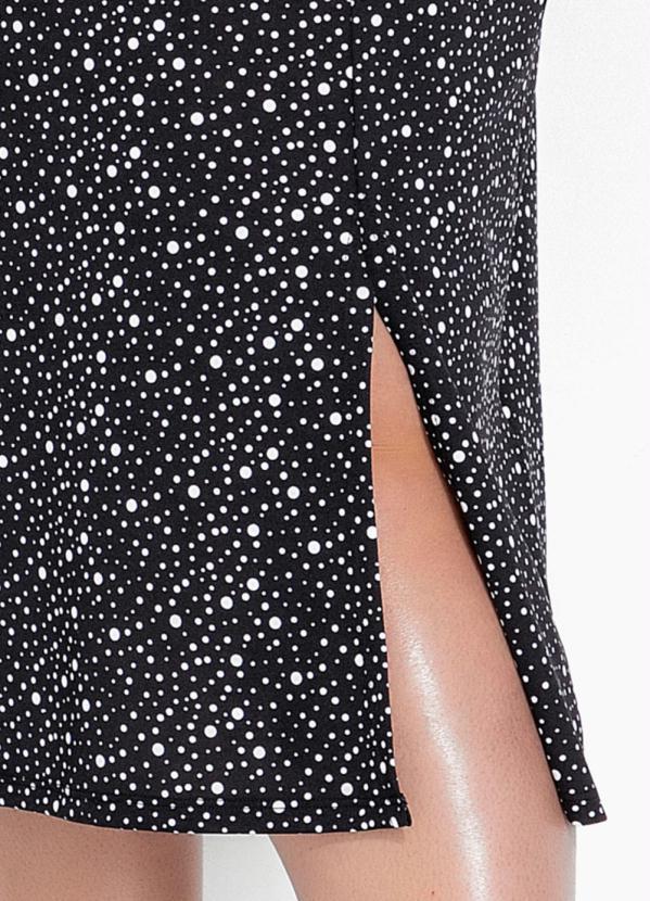 Marguerite - Saia Poá Preta com Fenda Plus Size 3