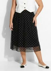 Saia Po� Preto e Branco em Tule