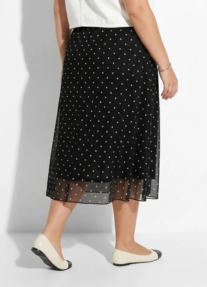 Marguerite - Saia Poá Preto e Branco em Tule - MARGUERITE