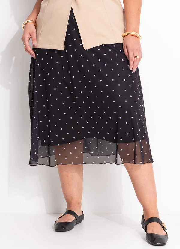 Marguerite - Saia Poá Preto e Branco em Tule 5