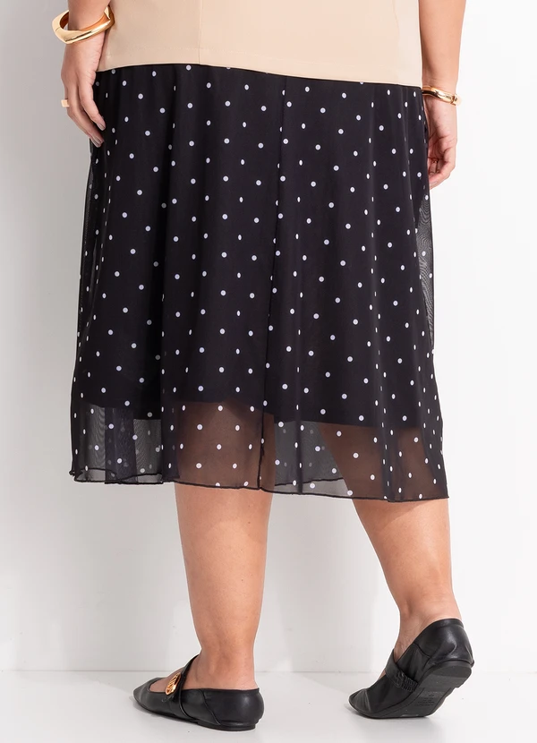 Marguerite - Saia Poá Preto e Branco em Tule 6