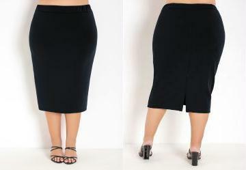 Saia Preta com Textura Plus Size